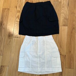 Bundle of 2 Black and White Cargo Skirts both size 2